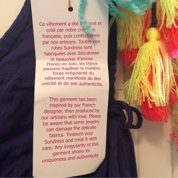 NWT M/L Anthropologie Sundress Label Brooke Tassel Coverup Dress … - Picture 4 of 10